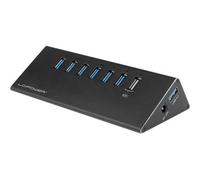 LC-HUB-ALU-2B-7 - Hub USB 3.0, 6+1 porta, nero, incl. Alimentatore