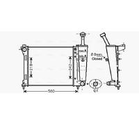 LC2099 AVA QUALITY COOLING Radiatore, Raffreddamento motore per CHRYSLER,LANCIA