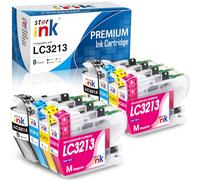 LC3213 LC 3211 Compatibile con Brother LC3213VAL Cartuccia d' inchiostro,per Cartuccia MFCJ491DW / MFCJ497DW / DCPJ572DW / MFCJ890DW DCP-J772DW DCP-J774DW MFC-J890DW MFC-J895DW, Colore Nero, 8 Pack