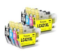 LC421XL LC-421XLVAL - Cartucce d'inchiostro compatibili con Brother LC421 LC421XL LC-421XL LC-421XLVAL LC421XLVAL per Brother DCP-J1050DW MFC-J1010DW DCP-J1140DW (2 ciano 2 giallo 2 magenta)