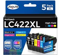 LC422XL Cartucce d'inchiostro Multipack Compatibile per Brother LC422 LC422XL LC-422XLVAL per Brother MFC-J5340DW MFC-J6540DW MFC-J6940DW MFC-J5740DW (5 Pack, 2 Nero 1 Ciano 1 Magenta 1 Giallo)