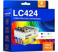 LC424 Cartucce d'inchiostro Compatibile per Cartucce Brother LC424 per Brother DCP-J1200W DCP-J1200WE (4 Pack)