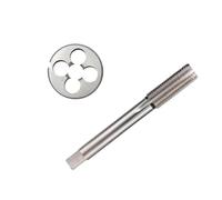LCANALLYMS Tocca e muori, 2 Pezzi utilizzati for maschiatura Interna ed Esterna di Macchine Utensili, Set matrici metriche for Mano Sinistra M2-M22, Maschio e Matrice Rotonda(M6x0.5)