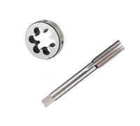 LCANALLYMS Tocca e muori, 2 Pezzi utilizzati for maschiatura Interna ed Esterna di Macchine Utensili, Set matrici metriche for Mano Sinistra M2-M22, Maschio e Matrice Rotonda(M22x2.5)