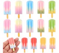Lcarege 14 Pezzi di Gelato Artificiale, Simulazione realistica di Gelato Artificiale, Modello di ghiaccioli Alimentari in Resina, per Negozi di casa, Decorazioni di Scena, Oggetti di Scena