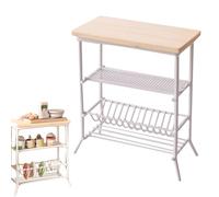 Lcarege Libreria per casa delle bambole, scaffale a 4 ripiani per bambole in scala 1/12, accessori per casa delle bambole, espositore da cucina per riporre mini piatti, barattoli di spezie, ecc. ·1