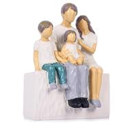 LCCCK Figura scolpita dipinta a mano, famiglia di 4 personaggi, regali 2025 per genitori Famiglia di 4 persone, regali per la nuova mamma, significativi personaggi familiari mamma, papà, figlio