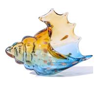 LCCCK Statuette artistiche in vetro di mare, scultura a conchiglia soffiata a mano, decorazione in vetro blu marino, statua creativa di conchiglie - per decorazione della stanza costiera Knick Knacks