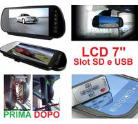 LCD 7" specchio bluetooth retrovisore touchscreen Per automobile Slot SD USB AV