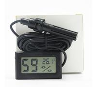 LCD Digital Hygrometer Thermometer Embedded Electronic Temperature Humidity Meter with Probe for Indoor Environments ABS Material Compact Size 35.7 x 16.8mm