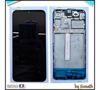 LCD DISPLAY CON FRAME PER SAMSUNG A25 5G SM-A256 SM-A256B NERO ORIGINALE SERVICE