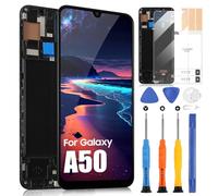 LCD Display per Samsung Galaxy A50 A505F SM-A505FN Schermo Digitizer Touch Screen Assembly con Riparazione Kit (6,4", Nero con Cornice, Not per A505U / SM-A505U)