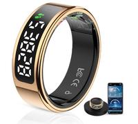 LCD Display Smart Ring - Sleep Tracker Touch Control Ring with Heart Rate/Blood Oxygen/Step Counter, Wireless Charging Dock, 5ATM Waterproof Fitness Tracker, No Subscription Fee for iOS/Android
