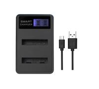 LCD Doppio Caricatore Per 2x Canon Batteria NB-6L Anti Memory Effek LC9108