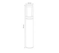 LCD Lampione 1256 in acciaio inox resistente all'acqua di mare 75 cm 1256
