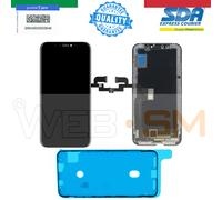 LCD SCHERMO DISPLAY TOUCH SCREEN VETRO FRAME NERO PER IPHONE XS TFT CON ADESIVO