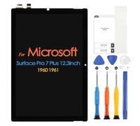LCD Schermo per Microsoft Surface Pro 7 Plus 1960 1961 2021 Display per Surface Pro 7+ LCD Display Touch Screen Assemblea Sostituzione Schermo di Vetro Digitalizzatore con Riparazione Kit(12,3",Nero)
