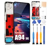 LCD Schermo per Oppo A94 5G Display per Oppo Reno5 Z/Oppo A94 5G CPH2211 Touchscreen Digitazer Assembly con Riparazione Kit (6.43",Nero con Telaio)