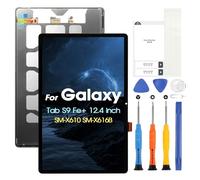 LCD Schermo per Samsung Galaxy Tab S9 Fe Plus, Display per Samsung Tab S9 Fe+ SM-X610 SM-X616B, LCD Display Touch Screen Assembly con Riparazione Kit (12.4", Nero Senza Cornice)