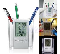 LCD sveglia digitale scrivania matita portapenne calendario