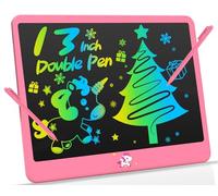 LCD Tavoletta Grafica Bambini a Doppia Penna, 13 Pollici Lavagna per Bambini, Scarabocchi Colorati, Regali di Compleanno e Natale per Ragazzo e Ragazza dai 3 agli 8 Ann (Rosa)