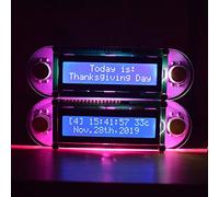 LCD1602 Kit fai da te orologio con vibrazione con chip orologio DS1307 e oscillatore a ad alta precisione - Progetto di saldatura elettronica LED digitale con LED rosa da 5 mm e