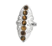 LCDIUDIU 7 Anelli Con Pietre Chakra, Grande Anello In Argento Con Fiore Cavo, Perle Rotonde, Pietra Energetica Naturale, Anello Aperto Regolabile, Cerchietto, Fascia per Il Pollice, Regalo per Donna