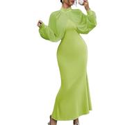 LCDIUDIU Abito Lungo Aderente da Donna con Scialle Trasparente E per Line,Collo Alto,Elegante Abito da Sera Formale A Sirena per Invitati A Matrimoni,Cocktail Party,Balli di Fine Anno,Damigelle D'On