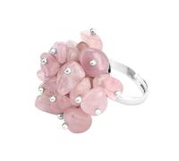 LCDIUDIU Anelli Aperti In Pietra Naturale per Donna, Argento, Ghiaia Di Fluorite Irregolare, Pietra Grezza, Gemma Energetica, Dito Regolabile, Cerchietto, Fascia per Il Pollice, Gioielli, Regalo per