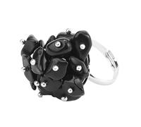 LCDIUDIU Anelli Aperti In Pietra Naturale per Donna, Argento, Ghiaia Di Fluorite Irregolare, Pietra Grezza, Gemma Energetica, Dito Regolabile, Cerchietto, Fascia per Il Pollice, Gioielli, Regalo per