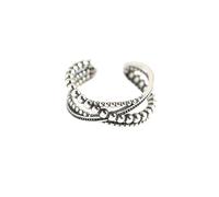 LCDIUDIU Anelli Aperti Regolabili Da Donna In Argento Sterling 925, Vintage, Con Perline A Croce Invecchiate, Cerchietto Per Dita, Fascia Per Il Pollice, Regalo Per La Sua Ragazza, Moglie, Mamma, Co