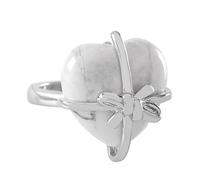 LCDIUDIU Anelli Con Pietre Naturali A Forma Di Papillon A Forma Di Cuore, Intarsi In Argento, Energia, Anelli Con Pietre Preziose Di Diaspro Rosso, Aperti, Regolabili, Cerchietto, Fascia per Il Poll