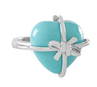 LCDIUDIU Anelli Con Pietre Naturali A Forma Di Papillon A Forma Di Cuore, Intarsi In Argento, Energia, Anelli Con Pietre Preziose Di Diaspro Rosso, Aperti, Regolabili, Cerchietto, Fascia per Il Poll