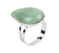 LCDIUDIU Anelli Da Donna In Pietra Naturale, Incastonati In Argento, Con Goccia D'Acqua, Ossidiana Nera, Gemma Energetica, Regolabile, Cerchietto, Fascia per Il Pollice, Regalo per Fidanzata, Moglie