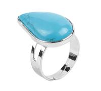 LCDIUDIU Anelli Da Donna In Pietra Naturale, Incastonati In Argento, Con Goccia D'Acqua, Reiki, Ossidiana Nera, Gemma Energetica, Regolabile, Cerchietto, Fascia per Il Pollice, Regalo per Fidanzata,