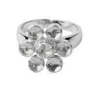 LCDIUDIU Anelli Da Donna In Pietra Naturale, Intarsio Di Fiori In Argento, Pietra Energetica Reiki Naturale Rotonda Dei 7 Chakra, Cerchietto Regolabile Aperto per Il Pollice, Regalo per Fidanzata E