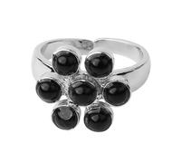 LCDIUDIU Anelli Da Donna In Pietra Naturale, Intarsio Floreale In Argento, Pietra Energetica Reiki Naturale Dei 7 Chakra, Cerchietto Aperto Regolabile per Il Pollice, Regalo per Fidanzata E Moglie,