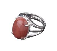 LCDIUDIU Anelli Da Donna In Pietra Naturale, Montatura In Argento, Ovale Cavo, Gemma Energetica Reiki Howlite, Dito Aperto Regolabile, Cerchietto, Fascia per Il Pollice, Regalo per Fidanzata, Moglie
