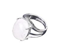 LCDIUDIU Anelli Da Donna In Pietra Naturale, Montatura In Argento, Ovale Cavo, Gemma Energetica Reiki Howlite, Regolabile, Aperto, Cerchietto, Fascia per Il Pollice, Regalo per Fidanzata, Moglie, Ma