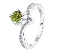 LCDIUDIU Anelli Di Fidanzamento Con Moissanite, Anello In Argento Sterling 925, Intarsio In Zircone A Forma Di Cuore Con Corona, 1 Carato, Taglio Moissanite, Anelli Di Promessa, Cerchietto, Fascia I