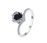 LCDIUDIU Anelli In Argento Sterling 925 Con Moissanite Per Donna, Intarsio A Forma Di Cuore, Taglio 1Ct, Anello Con Promessa, Cerchietto, Fascia Il Pollice, Gioielli Con Pietre Preziose, Regalo Matr