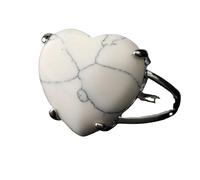 LCDIUDIU Anelli In Pietra Naturale A Forma Di Cuore, Intarsi In Argento, Energia, Anelli In Quarzo Rosa, Anelli Aperti Regolabili, Cerchietto, Fascia per Il Pollice, Gioielli Reiki, Regalo per Fidan