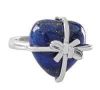 LCDIUDIU Anelli In Pietra Naturale A Forma Di Papillon A Forma Di Cuore, Intarsi In Argento, Energia, Anelli Con Pietre Preziose Di Diaspro Rosso, Aperti, Regolabili, Cerchietto, Fascia per Il Polli