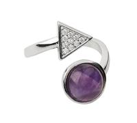 LCDIUDIU Anelli In Pietra Naturale per Donna, Argento, Zircone Triangolare, Intarsiato, Energia Rotonda, Lazuli, Lapislazzuli, Anelli Con Pietre Preziose, Aperti, Regolabili, Cerchietto, Fascia per