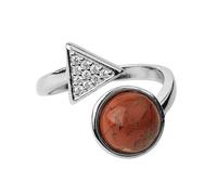 LCDIUDIU Anelli In Pietra Naturale per Donna, Zircone Triangolare In Argento, Intarsiato Con Energia Rotonda, Lazuli, Lapislazzuli, Anelli Aperti Regolabili, Cerchietto, Fascia per Il Pollice, Gioie
