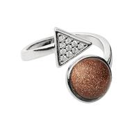 LCDIUDIU Anelli In Pietra Naturale per Donna, Zircone Triangolare In Argento, Intarsiato Con Energia Rotonda, Lazuli, Lapislazzuli, Anelli Aperti Regolabili, Cerchietto, Fascia per Il Pollice, Gioie