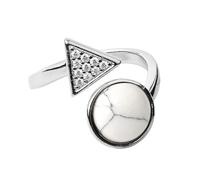 LCDIUDIU Anelli In Pietra Naturale per Donna, Zircone Triangolare In Argento Intarsiato, Energia Rotonda, Lazuli, Lapislazzuli, Anelli Aperti Regolabili, Cerchietto, Fascia per Il Pollice, Gioielli