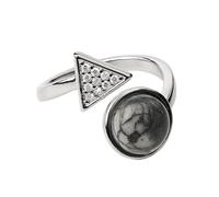 LCDIUDIU Anelli In Pietra Naturale per Donna, Zircone Triangolare In Argento, Intarsiato, Energia Rotonda, Lazuli, Lapislazzuli, Anelli Aperti Regolabili, Cerchietto, Fascia per Il Pollice, Gioielli