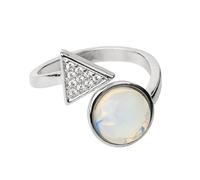 LCDIUDIU Anelli In Pietra Naturale per Donna, Zircone Triangolare In Argento Intarsiato, Energia Rotonda, Lazuli, Lapislazzuli, Anelli Con Pietre Preziose, Aperti, Regolabili, Cerchietto, Fascia per