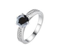 LCDIUDIU Anello Aperto Regolabile Da Donna In Argento Sterling 925, Doppio Zircone 1Ct Taglio Rotondo Moissanite Anelli Per Dito Cerchietto Pollice Fascia Gioielli Con Pietre Preziose Regalo Moglie